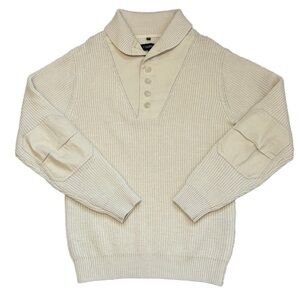 National Geographic Wool Military Henley Sweater Shawl Collar Men’s Medium